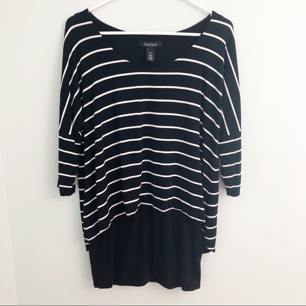 Whbm Double Layer Stripe Tunic Top Xs - image 2